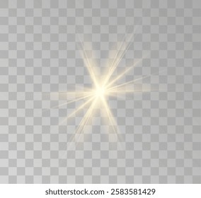 Transparent yellow sunlight special lens flash light effect. Front solar flare lenses