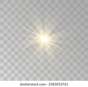 Transparent yellow sunlight special lens flash light effect. Front solar flare lenses	