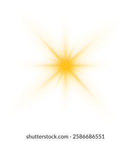 Transparent yellow sunlight special lens flash light effect. Sun light with glare. Golden flash png. Vector illustration for perfect effect with sparkles. Sun rays png.