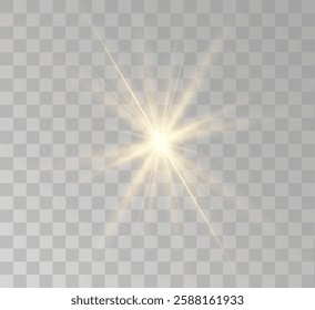 Transparent yellow sunlight special lens flash light effect. Front solar flare lenses	