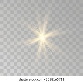Transparent yellow sunlight special lens flash light effect. Front solar flare lenses	