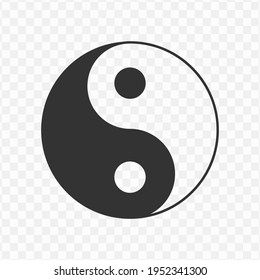 Transparent yinyang icon png, vector illustration of an yinyang icon in dark color and transparent background(png)