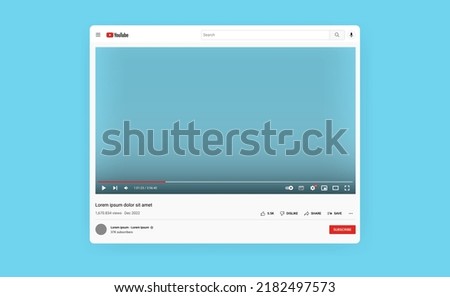 Transparent YouTube video frame window TRONDHEIM, NORWAY – July 23 2022