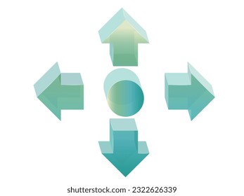 transparent_A007_move object icon with transparent feeling and three dimensional shape vector illustration graphic EPS 10