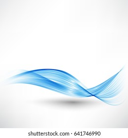 Transparent,smooth ,blue,vector lines.Abstract background with smoke wave