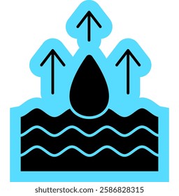 Transpirant in water cycle icon