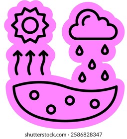 Transpirant in water cycle icon