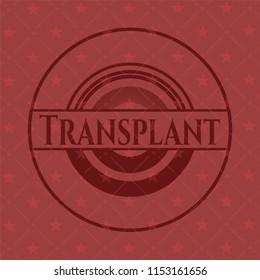 Transplant badge with red background