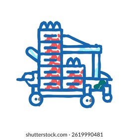 transplanter farm equipment doodle icon sketch vector. transplanter farm equipment sign. isolated symbol illustration