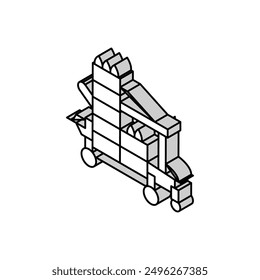 transplanter farm equipment isometric icon vector. transplanter farm equipment sign. isolated symbol illustration