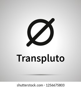 Transpluto astronomical sign, simple black icon with shadow