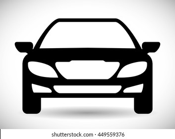 Transporation Design Represented By Car Silhouette Icon. Flat And Isolated Illustration.