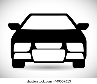 Transporation design represented by car silhouette icon. Flat and Isolated illustration.