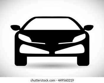 Transporation design represented by car silhouette icon. Flat and Isolated illustration.