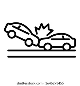 Transport accident icon. Outline transport accident vector icon for web design isolated on white background
