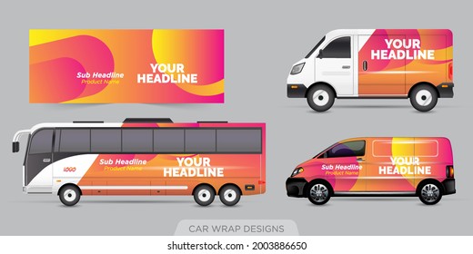 Transport advertisement design, car graphic design concept. Graphic abstract grunge stripe designs for wrapping vehicles, cargo vans, pickup trucks, and racing livery.