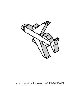 transport airplane aircraft isometric icon vector. transport airplane aircraft sign. isolated symbol illustration