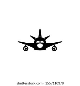 Transport airplane icon vector on white background