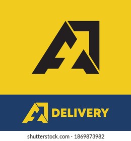 transport alphabet a iconic logo. delivery a letter logo. transport delivery letter a logo. for transporting online business company logo.