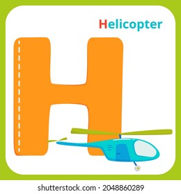 Transport alphabet set helicopter preschool education