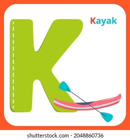 Transport alphabet set kayak preschool education