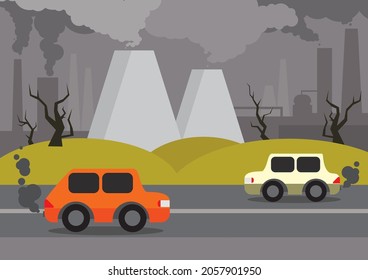 Verkehr mit schlechten Umweltbedingungen, Vektorgrafik
