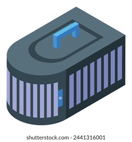 Icono de bolsa de transporte vector isométrico. Animal doméstico. Puerta de jaula