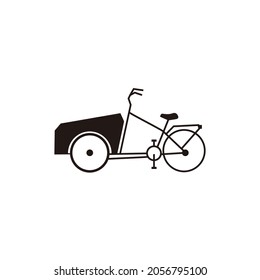 Transport bicycle with big cargo box logo design icon vector