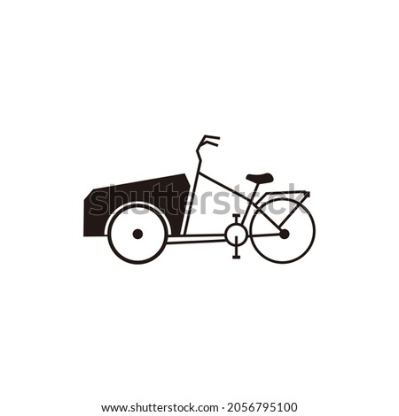 Transport bicycle with big cargo box logo design icon vector