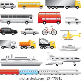 transport big detailed vector set