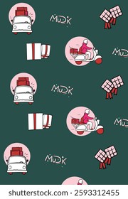 transport bike delivery logistic people scooter package doodle gift box