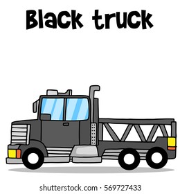 Transport of black truck vector illustration collection