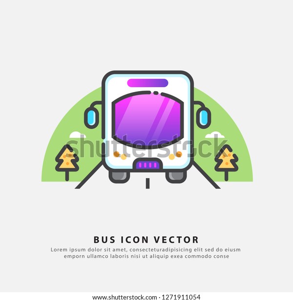 Transport bus icon color design vector, mobile\
app, logo, button,\
symbol.