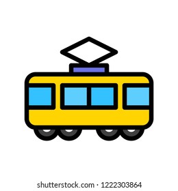 Transport bus icon of editable flat design.