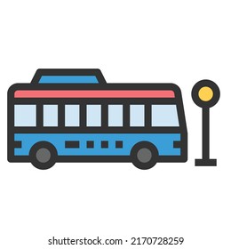 TRANSPORT BUS Icon Vector Symbol  Simple Design For Using In Graphics Web Report Logo Infographics