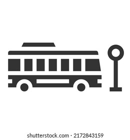 TRANSPORTE Símbolo del vector del icono del BUS Diseño sencillo para utilizar en gráficos Web Report Infografías del logotipo