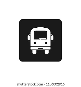 Transport bus vector icon. Bus front view icon. Vehicle icon. Vector flat sign.