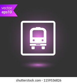 Transport bus vector icon. Bus front view icon. Vehicle icon. EPS 10 flat symbol