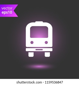 Transport bus vector icon. Bus front view icon. Vehicle icon. EPS 10 flat symbol