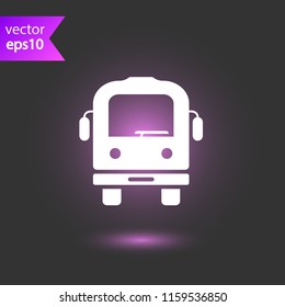 Transport bus vector icon. Bus front view icon. Vehicle icon. EPS 10 flat symbol