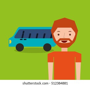 transport bus vehicle icon vector illustration design