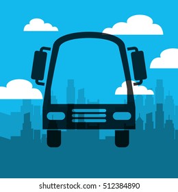 transport bus vehicle icon vector illustration design