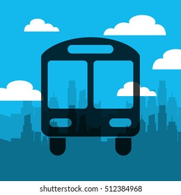 transport bus vehicle icon vector illustration design