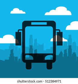 transport bus vehicle icon vector illustration design