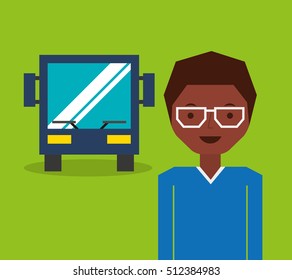 transport bus vehicle icon vector illustration design