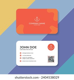 Transport business card design featuring anchor logo—flat vector illustration for a nautical and professional look.