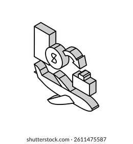 transport and business trip benefits isometric icon vector. transport and business trip benefits sign. isolated symbol illustration