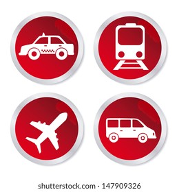 transport buttons over white background vector illustration 