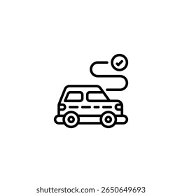 ícone e ilustração do contorno do carro de transporte