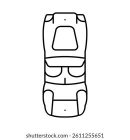 transport car top view line icon vector. transport car top view sign. isolated contour symbol black illustration